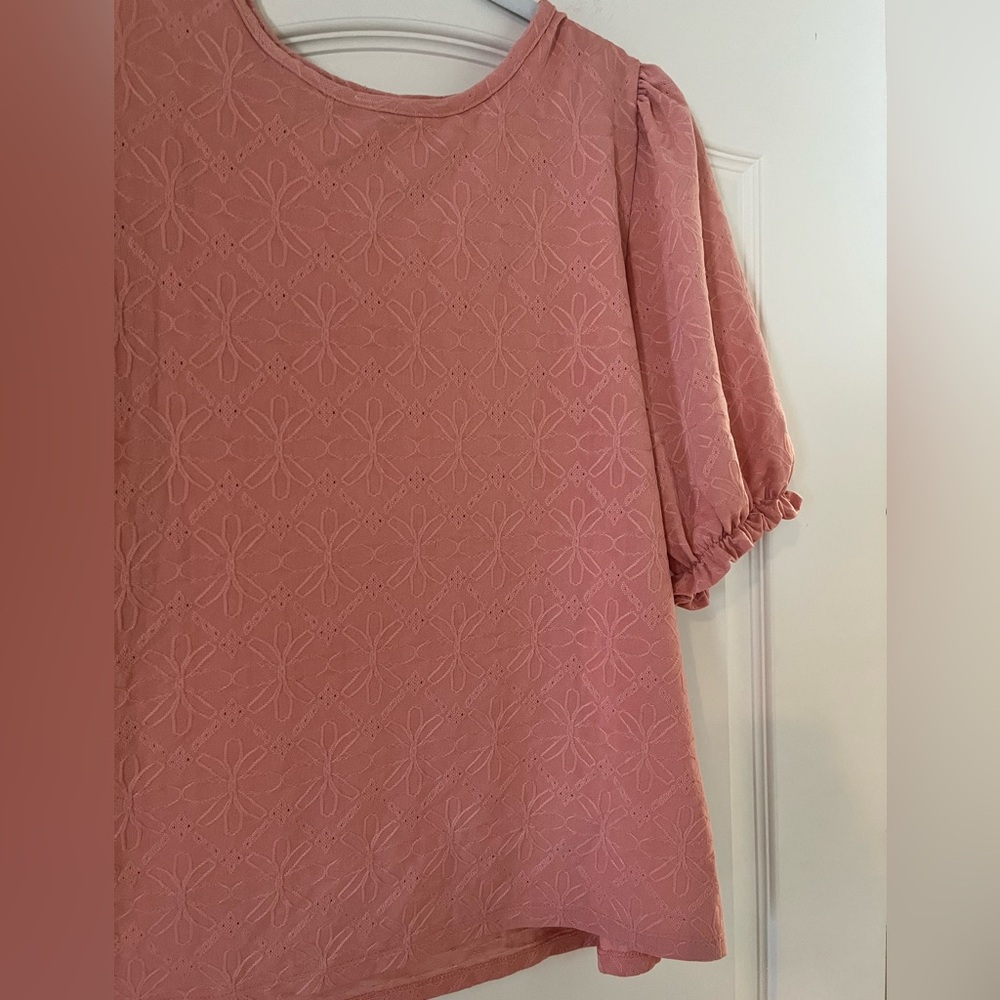 Lauren Conrad Light Pumpkin Women's Puff Sleeve Blouse Size Large - Picture 4 of 13